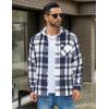 imageCOOFANDY Mens Flannel Shirt Long Sleeve Lightweight Plaid Shirt Casual Button Down Shirts JacketLight Blue