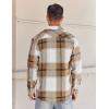 imageCOOFANDY Mens Flannel Shirt Long Sleeve Lightweight Plaid Shirt Casual Button Down Shirts JacketLight Khaki