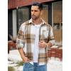 imageCOOFANDY Mens Flannel Shirt Long Sleeve Lightweight Plaid Shirt Casual Button Down Shirts JacketLight Khaki