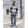 imageCOOFANDY Mens Flannel Shirt Long Sleeve Lightweight Plaid Shirt Casual Button Down Shirts JacketNavy Blue
