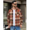 imageCOOFANDY Mens Flannel Shirt Long Sleeve Lightweight Plaid Shirt Casual Button Down Shirts JacketOrange Red