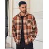 imageCOOFANDY Mens Flannel Shirt Long Sleeve Lightweight Plaid Shirt Casual Button Down Shirts JacketOrange Red
