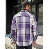 imageCOOFANDY Mens Flannel Shirt Long Sleeve Lightweight Plaid Shirt Casual Button Down Shirts JacketPurple