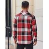 imageCOOFANDY Mens Flannel Shirt Long Sleeve Lightweight Plaid Shirt Casual Button Down Shirts JacketRed