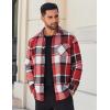 imageCOOFANDY Mens Flannel Shirt Long Sleeve Lightweight Plaid Shirt Casual Button Down Shirts JacketRed