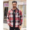 imageCOOFANDY Mens Flannel Shirt Long Sleeve Lightweight Plaid Shirt Casual Button Down Shirts JacketRed