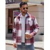 imageCOOFANDY Mens Flannel Shirt Long Sleeve Lightweight Plaid Shirt Casual Button Down Shirts JacketRed White
