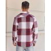 imageCOOFANDY Mens Flannel Shirt Long Sleeve Lightweight Plaid Shirt Casual Button Down Shirts JacketRed White