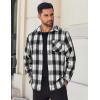 imageCOOFANDY Mens Flannel Shirt Long Sleeve Lightweight Plaid Shirt Casual Button Down Shirts JacketWhite Black