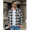 imageCOOFANDY Mens Flannel Shirt Long Sleeve Lightweight Plaid Shirt Casual Button Down Shirts JacketWhite Black