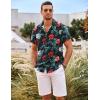 imageCOOFANDY Mens Hawaiian Shirts Short Sleeve Floral Button Down Beach Summer Tropical ShirtBlacktropical Floral