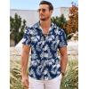 imageCOOFANDY Mens Hawaiian Shirts Short Sleeve Floral Button Down Beach Summer Tropical ShirtBluewhite