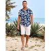 imageCOOFANDY Mens Hawaiian Shirts Short Sleeve Floral Button Down Beach Summer Tropical ShirtBluewhite