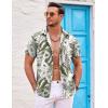 imageCOOFANDY Mens Hawaiian Shirts Short Sleeve Floral Button Down Beach Summer Tropical ShirtGreentropical Floral