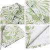 imageCOOFANDY Mens Hawaiian Shirts Short Sleeve Floral Button Down Beach Summer Tropical ShirtLight Green Leaf