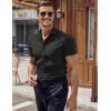 imageCOOFANDY Mens Muscle Fit Dress Shirt Short Sleeve Button Down Shirts with Pocket01 Black