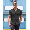 imageCOOFANDY Mens Muscle Fit Dress Shirt Short Sleeve Button Down Shirts with Pocket01 Black