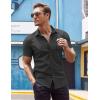 imageCOOFANDY Mens Muscle Fit Dress Shirt Short Sleeve Button Down Shirts with Pocket01 Black
