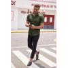 imageCOOFANDY Mens Muscle Fit Dress Shirt Short Sleeve Button Down Shirts with PocketArmy Green