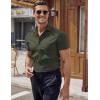 imageCOOFANDY Mens Muscle Fit Dress Shirt Short Sleeve Button Down Shirts with PocketArmy Green
