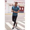 imageCOOFANDY Mens Muscle Fit Dress Shirt Short Sleeve Button Down Shirts with PocketGrey Blue