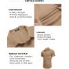 imageCOOFANDY Mens Muscle Fit Dress Shirt Short Sleeve Button Down Shirts with PocketKhaki