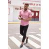 imageCOOFANDY Mens Muscle Fit Dress Shirt Short Sleeve Button Down Shirts with PocketPink
