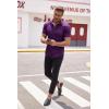 imageCOOFANDY Mens Muscle Fit Dress Shirt Short Sleeve Button Down Shirts with PocketPurple