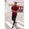 imageCOOFANDY Mens Muscle Fit Dress Shirt Short Sleeve Button Down Shirts with PocketWine Red