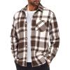 imageCOOFANDY Mens Flannel Shirt Long Sleeve Lightweight Plaid Shirt Casual Button Down Shirts JacketBrown