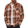imageCOOFANDY Mens Flannel Shirt Long Sleeve Lightweight Plaid Shirt Casual Button Down Shirts JacketOrange Red
