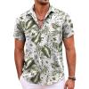 imageCOOFANDY Mens Hawaiian Shirts Short Sleeve Floral Button Down Beach Summer Tropical ShirtGreentropical Floral