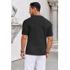 imageCOOFANDY Knit Shirts for Men Casual Short Sleeve Button Down Shirts Summer Beach Stretch Fit Collared ShirtsBlack