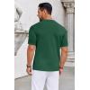 imageCOOFANDY Knit Shirts for Men Casual Short Sleeve Button Down Shirts Summer Beach Stretch Fit Collared ShirtsDark Green
