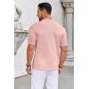 imageCOOFANDY Knit Shirts for Men Casual Short Sleeve Button Down Shirts Summer Beach Stretch Fit Collared ShirtsDusty Rose