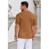 imageCOOFANDY Knit Shirts for Men Casual Short Sleeve Button Down Shirts Summer Beach Stretch Fit Collared ShirtsLight Brown