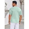 imageCOOFANDY Knit Shirts for Men Casual Short Sleeve Button Down Shirts Summer Beach Stretch Fit Collared ShirtsMint Green