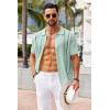 imageCOOFANDY Knit Shirts for Men Casual Short Sleeve Button Down Shirts Summer Beach Stretch Fit Collared ShirtsMint Green