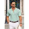 imageCOOFANDY Knit Shirts for Men Casual Short Sleeve Button Down Shirts Summer Beach Stretch Fit Collared ShirtsMint Green