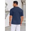 imageCOOFANDY Knit Shirts for Men Casual Short Sleeve Button Down Shirts Summer Beach Stretch Fit Collared ShirtsNavy