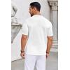 imageCOOFANDY Knit Shirts for Men Casual Short Sleeve Button Down Shirts Summer Beach Stretch Fit Collared ShirtsWhite
