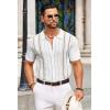 imageCOOFANDY Knit Shirts for Men Casual Short Sleeve Button Down Shirts Summer Beach Stretch Fit Collared ShirtsWhite