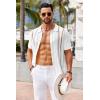 imageCOOFANDY Knit Shirts for Men Casual Short Sleeve Button Down Shirts Summer Beach Stretch Fit Collared ShirtsWhite