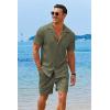 imageCOOFANDY Mens 2 Pieces Shirt Sets Short Sleeve Casual Button Down Hippie TShirts Shorts Sets Summer Fashion Beach OutfitsArmy Green