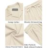 imageCOOFANDY Mens 2 Pieces Shirt Sets Short Sleeve Casual Button Down Hippie TShirts Shorts Sets Summer Fashion Beach OutfitsBeige
