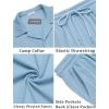imageCOOFANDY Mens 2 Pieces Shirt Sets Short Sleeve Casual Button Down Hippie TShirts Shorts Sets Summer Fashion Beach OutfitsClear Blue
