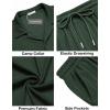 imageCOOFANDY Mens 2 Pieces Shirt Sets Short Sleeve Casual Button Down Hippie TShirts Shorts Sets Summer Fashion Beach OutfitsDark Green