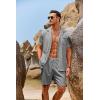 imageCOOFANDY Mens 2 Pieces Shirt Sets Short Sleeve Casual Button Down Hippie TShirts Shorts Sets Summer Fashion Beach OutfitsGrey