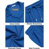 imageCOOFANDY Mens 2 Pieces Shirt Sets Short Sleeve Casual Button Down Hippie TShirts Shorts Sets Summer Fashion Beach OutfitsRoyal Blue