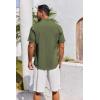 imageCOOFANDY Mens Button Down Shirts Short Sleeve Casual Linen Shirts for Men Summer Beach Wedding ShirtArmy Green